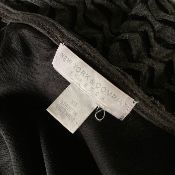 NY & Co. Grey & Black Textured Dress With Belt, XS - Picture 4 of 6